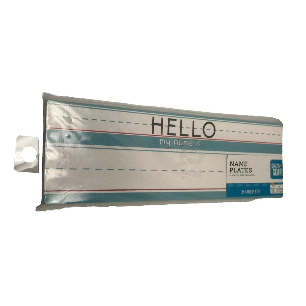 LOT OF 2 pen gear teacher school supplies name‎ badge hello my name 24 count